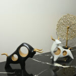 Buy Golden Horns Bulls | Luxury Bull Sculpture | Decoro.pk