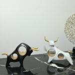 Buy Golden Horns Bulls | Luxury Bull Sculpture | Decoro.pk