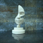 Note Of Emotion Curly Face Statue | Modern Art Statue | Decoro.pk